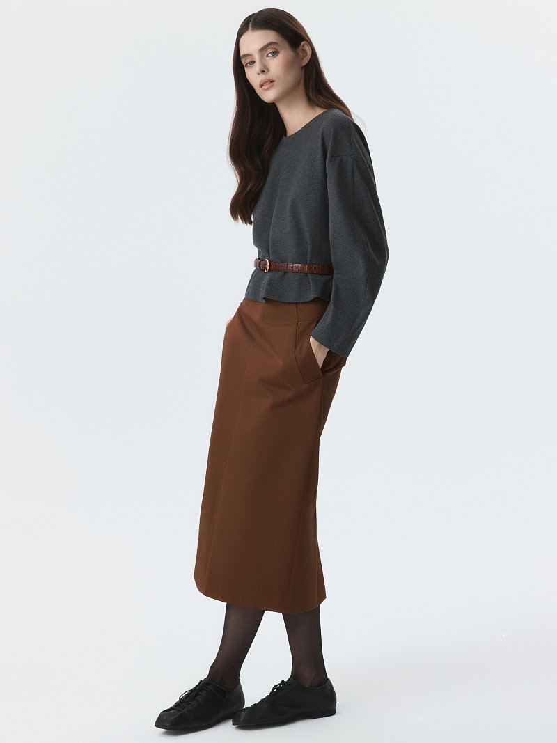 Юбка-карандаш из хлопка (Р158)