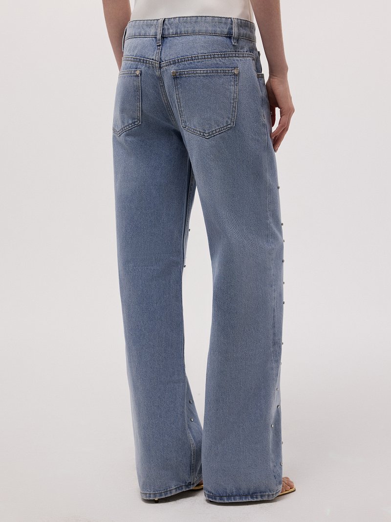 Прямые джинсы со стразами