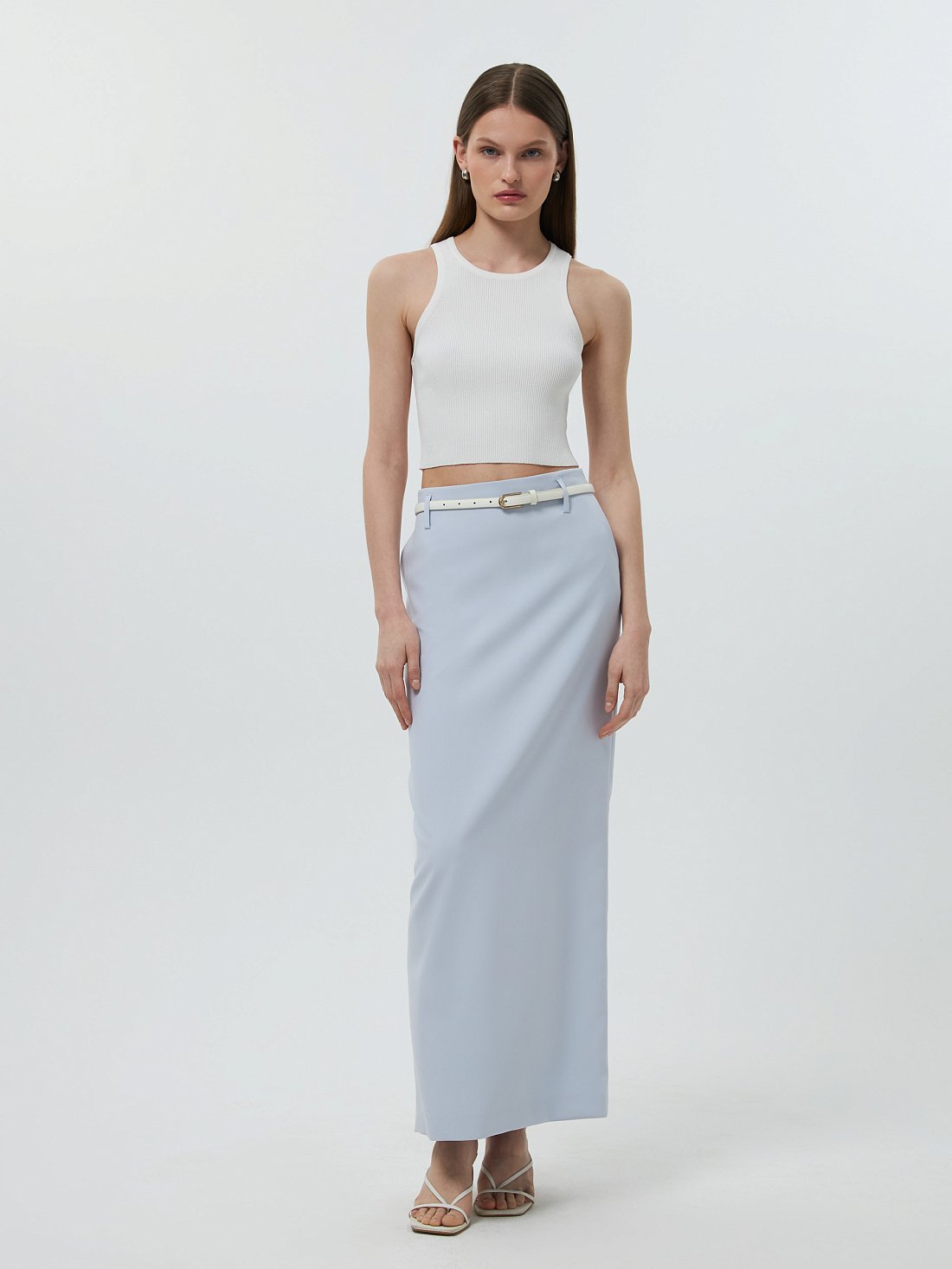 Юбка-макси из костюмной ткани: фото №1