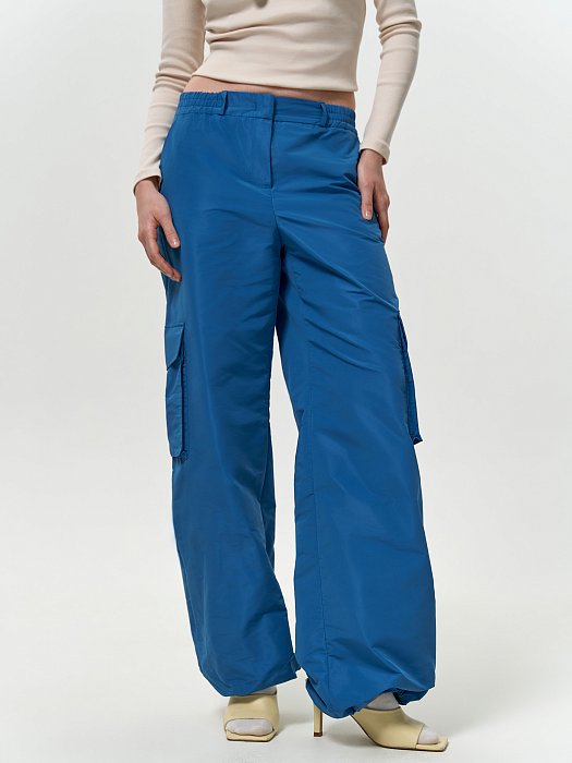 Брюки-карго из плащевой ткани: фото №4