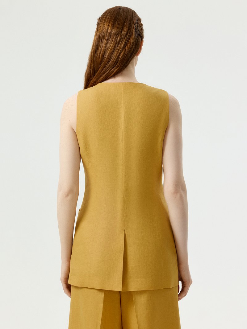 Удлиненный жилет из 100% льна