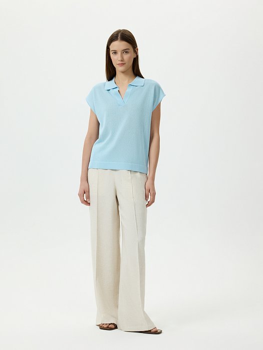 Вязаное поло из вискозы: фото №4