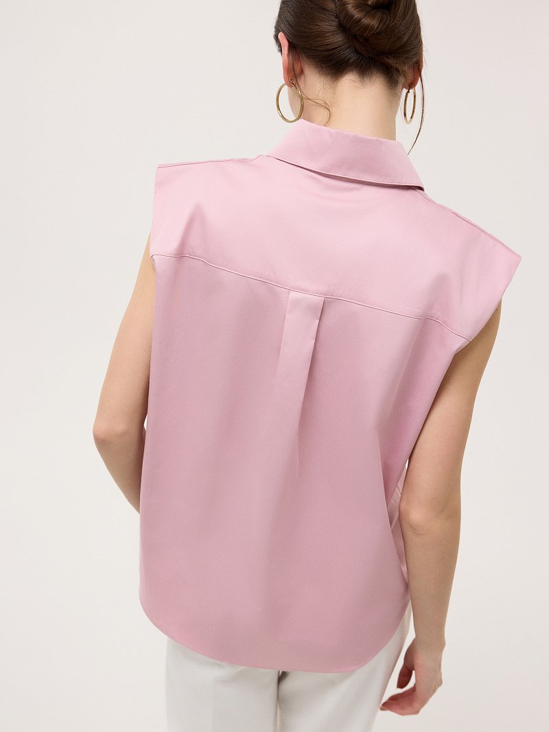 Хлопковая рубашка без рукавов