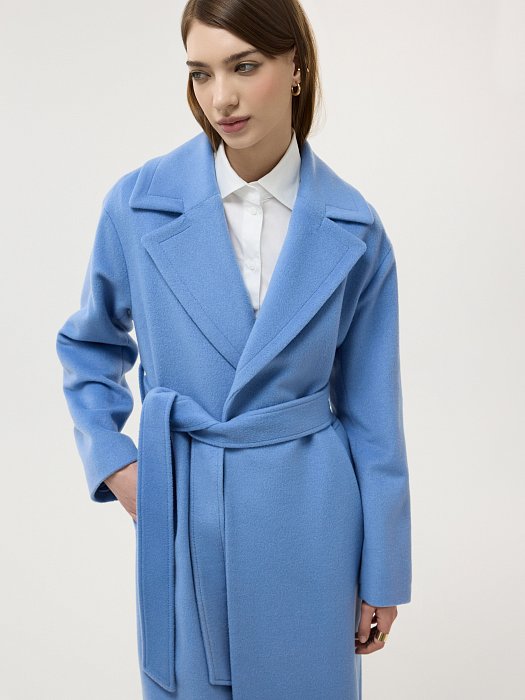 Пальто-халат из смесовой шерсти: фото №3