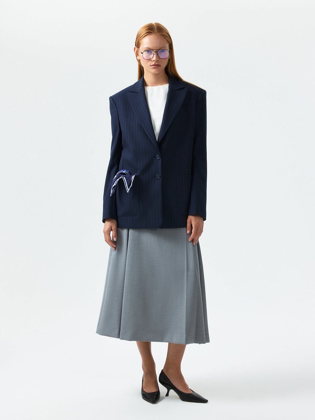 Прямой жакет в полоску: фото №1