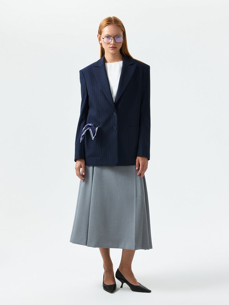 Прямой жакет в полоску