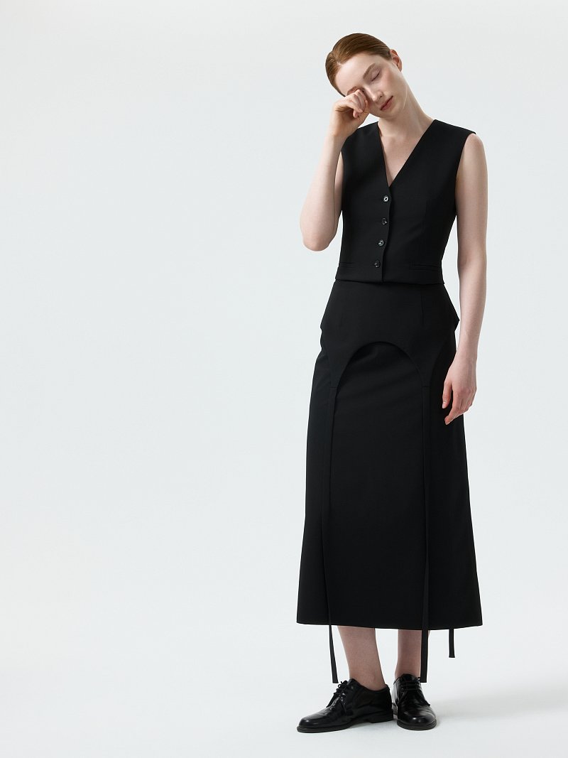 Юбка со съемной баской