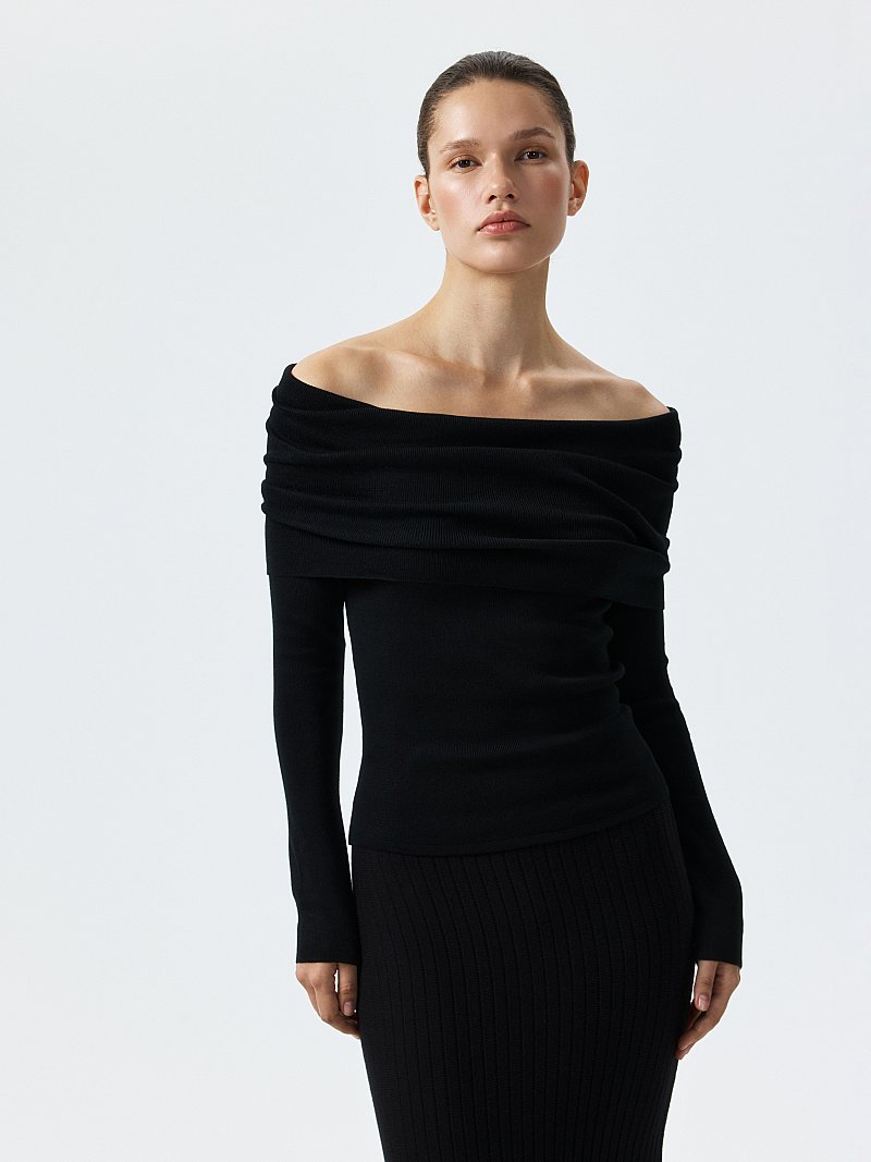 Лонгслив с открытыми плечами