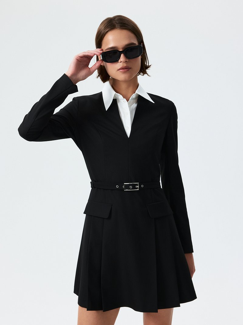 Платье со съемной манишкой (Р158)