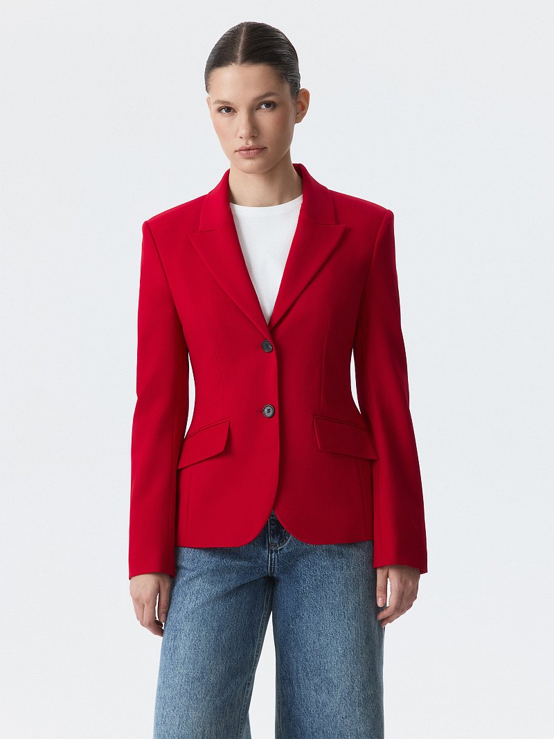 Приталенный жакет из вискозы