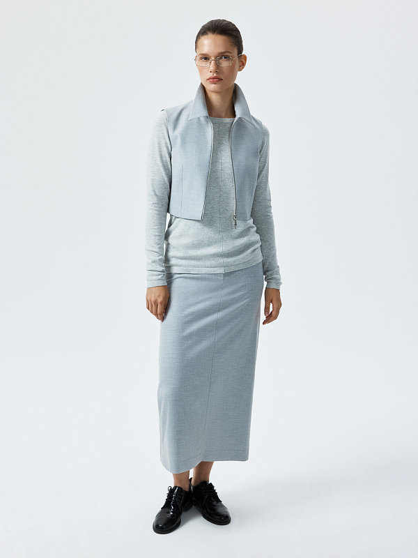 Лонгслив из вискозы и хлопка