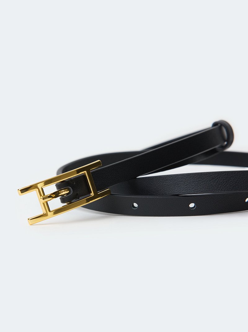 Узкий ремень из 100% кожи