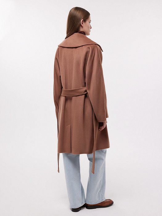 Шерстяное полупальто на запах: фото №4