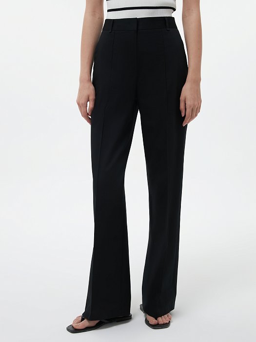 Хлопковые брюки с высокой посадкой: фото №2