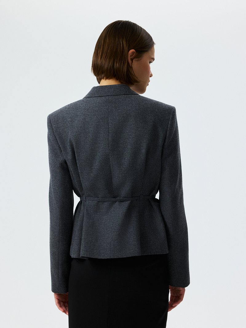 Жакет из фланели с поясом