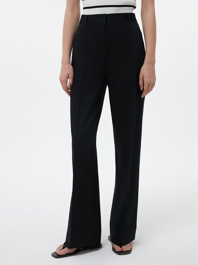 Хлопковые брюки с высокой посадкой