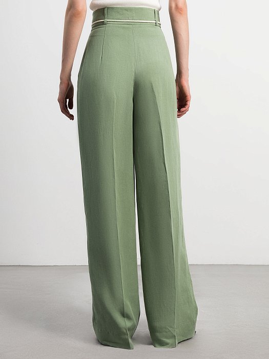 Удлиненные брюки со льном: фото №5