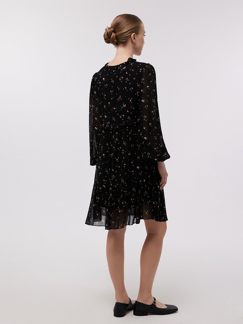 Платье из шифона с принтом