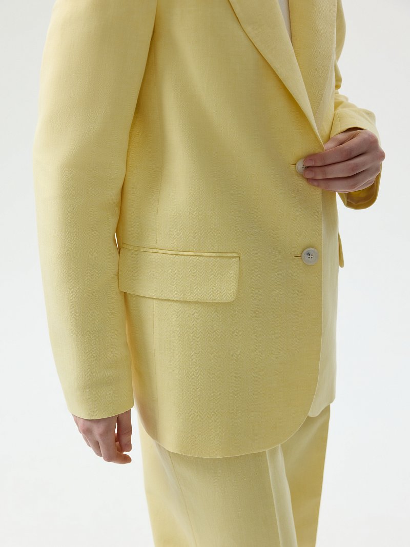 Прямой жакет из смесового льна