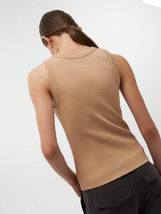 Однотонный топ из хлопка: фото №3