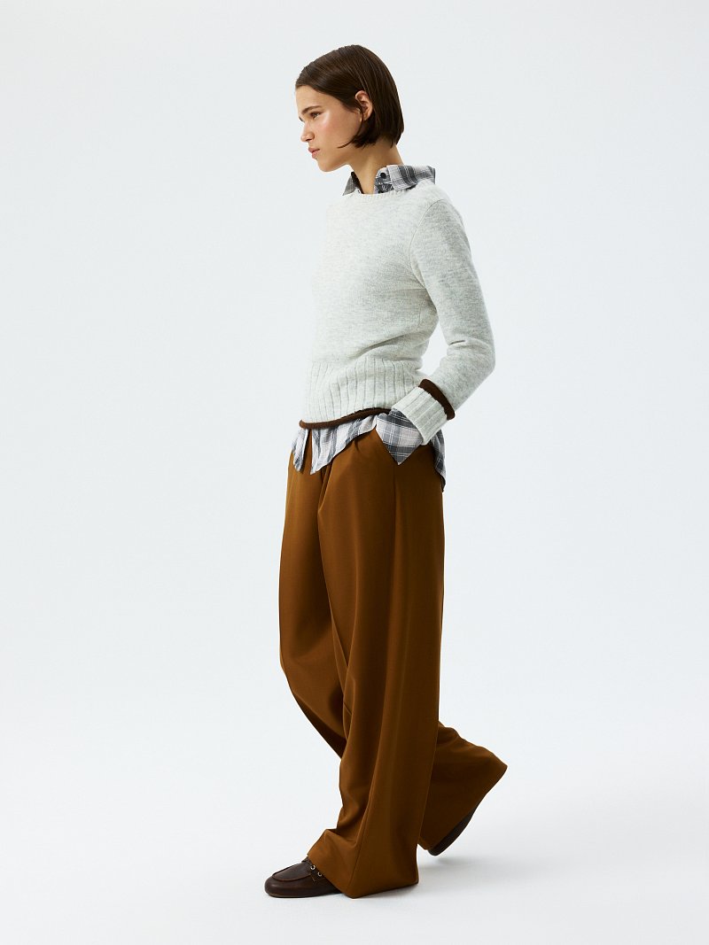 Широкие брюки с шерстью