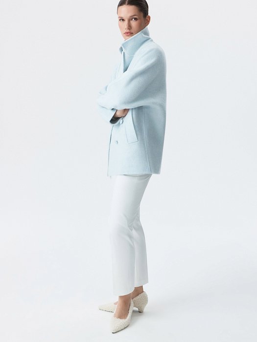 Двубортное укороченное пальто: фото №6