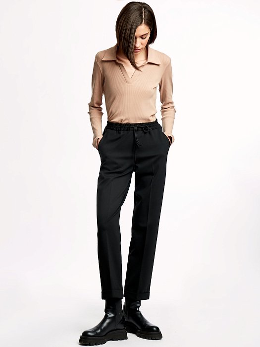 Джемпер-поло в рубчик : фото №4