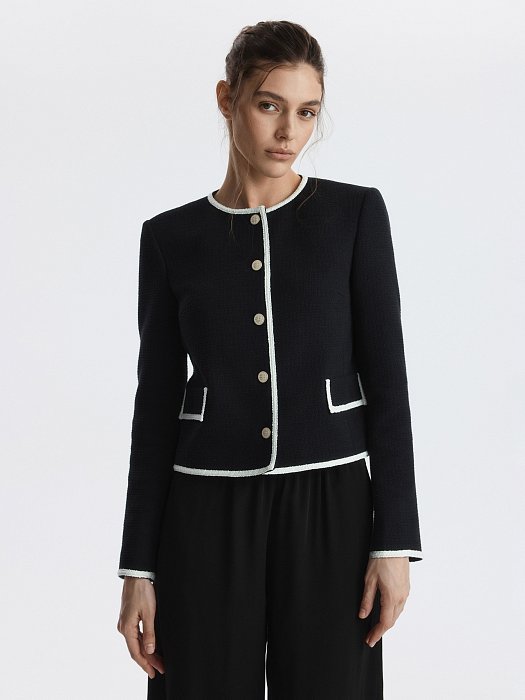 Прямой жакет из твида: фото №3