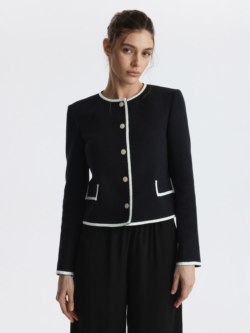 Прямой жакет из твида