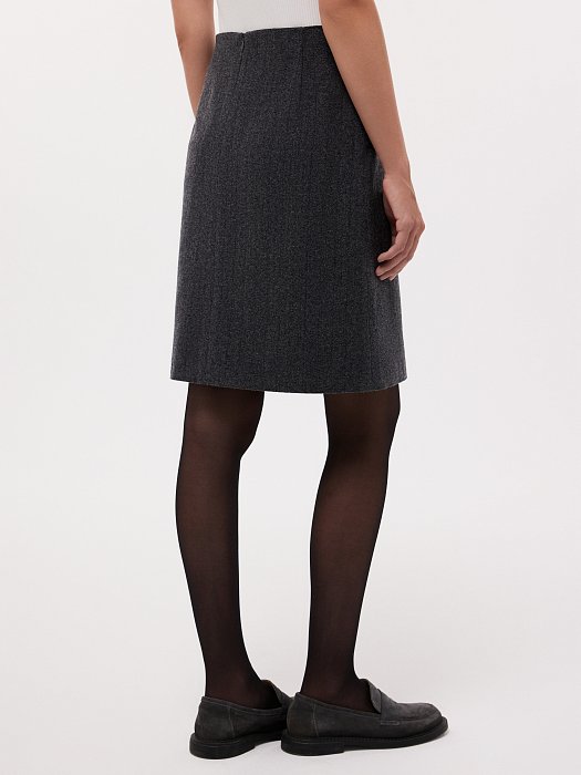 Юбка-трапеция из шерстяного твида: фото №3