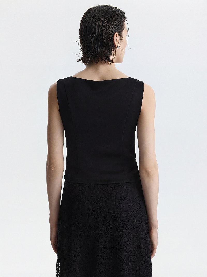 Атласный топ на молнии