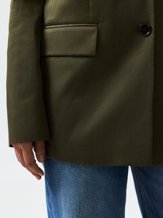 Прямой жакет из хлопка: фото №5