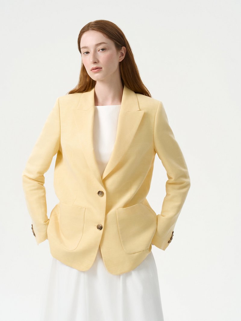 Однобортный жакет со льном