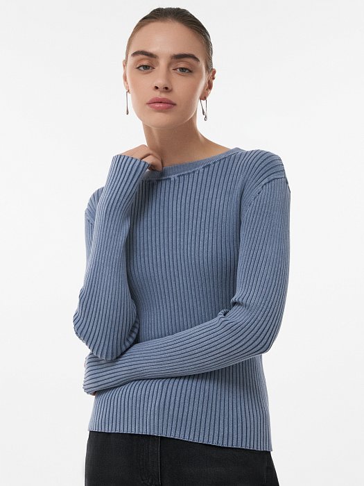 Джемпер из хлопка в рубчик: фото №2