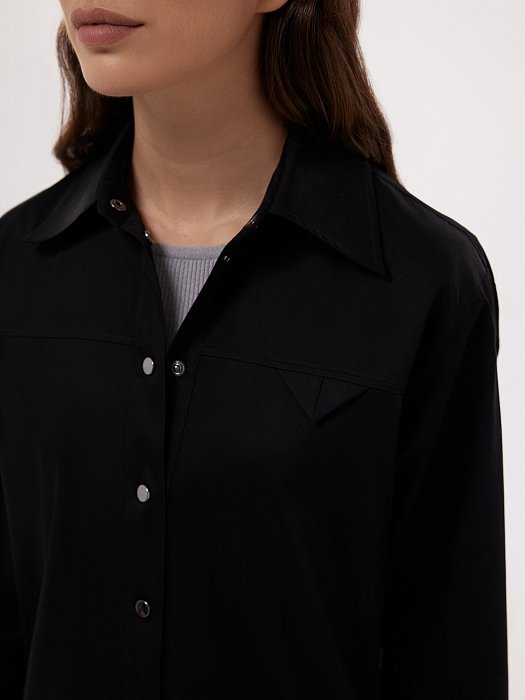 Хлопковая рубашка на кнопках: фото №3