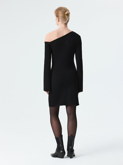 Трикотажное платье-мини с драпировками: фото №5