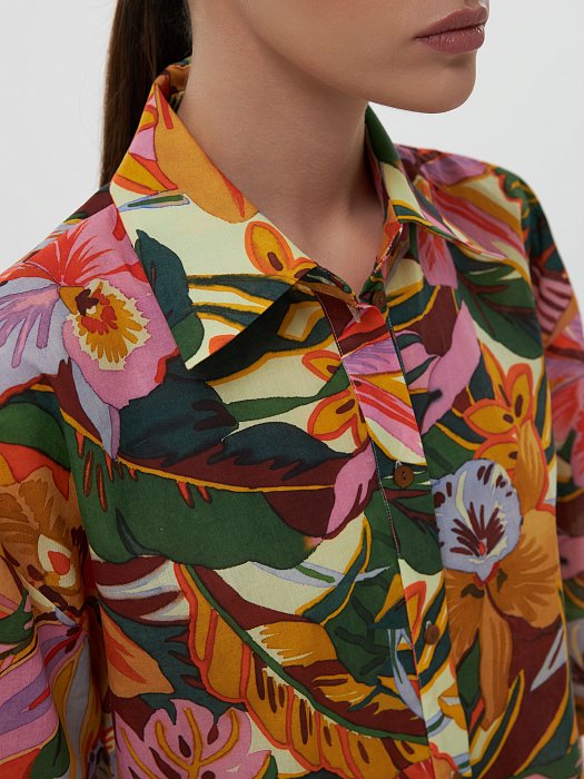 Рубашка с тропическим принтом: фото №2