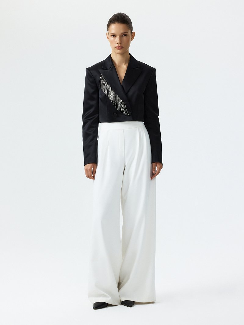 Атласный жакет со съемными стразами