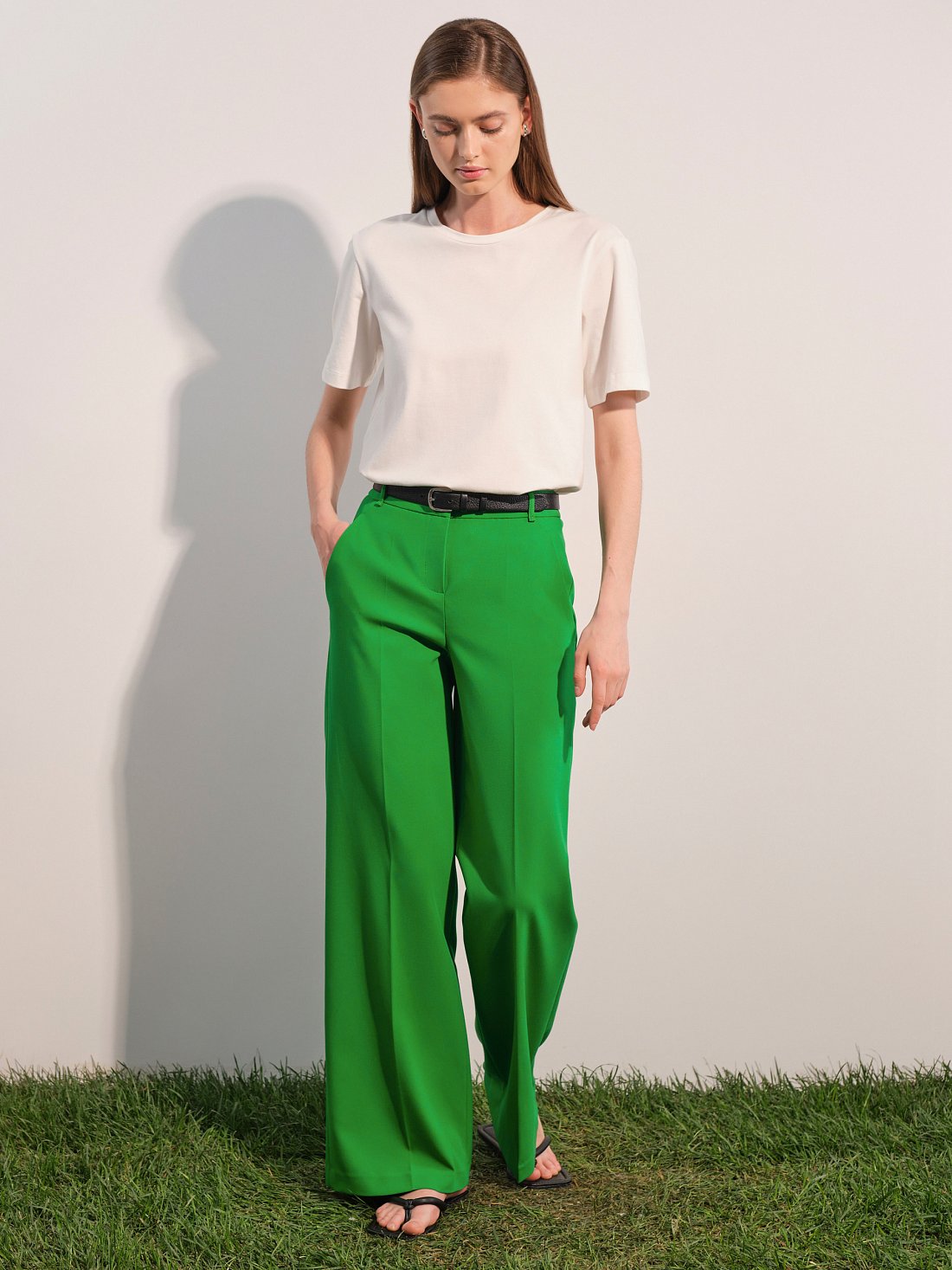 Прямые брюки из костюмной ткани: фото №1