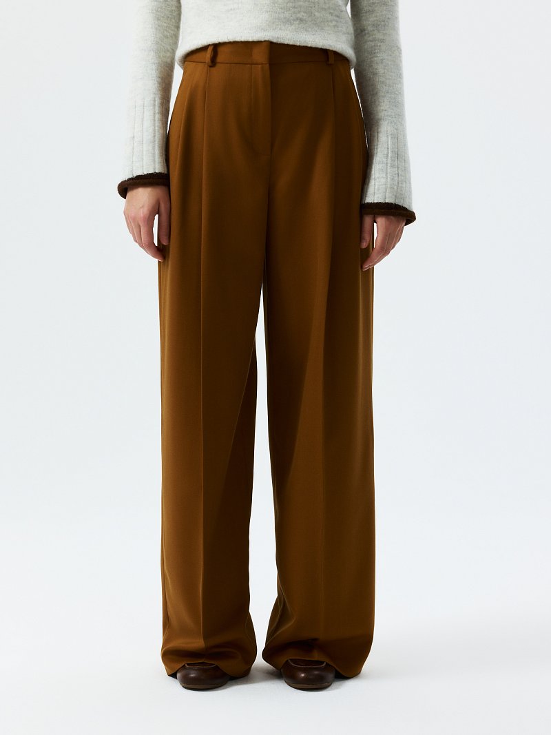 Широкие брюки с шерстью