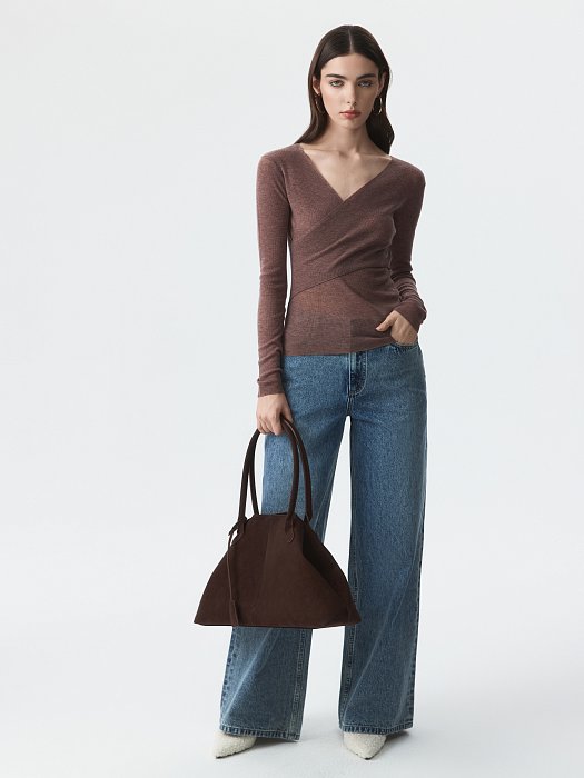 Шерстяной джемпер на запах: фото №2