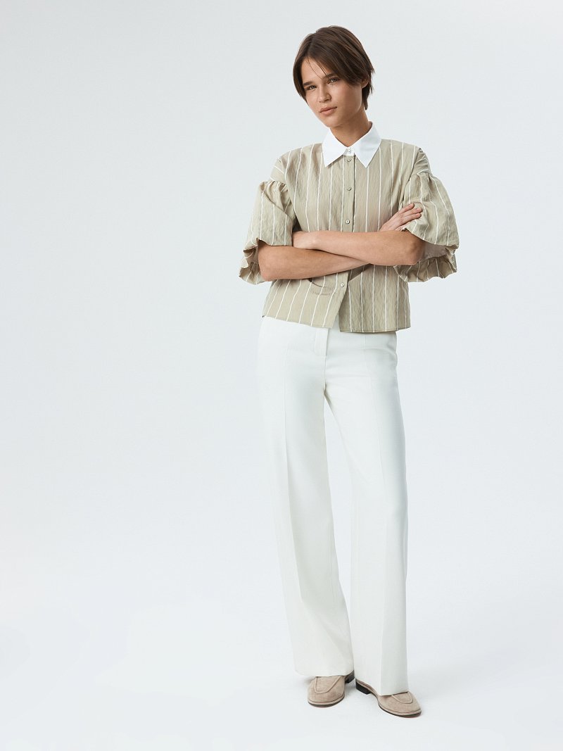 Блуза в полоску с короткими рукавами