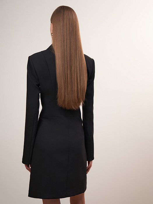 Платье на запах из костюмной ткани: фото №6