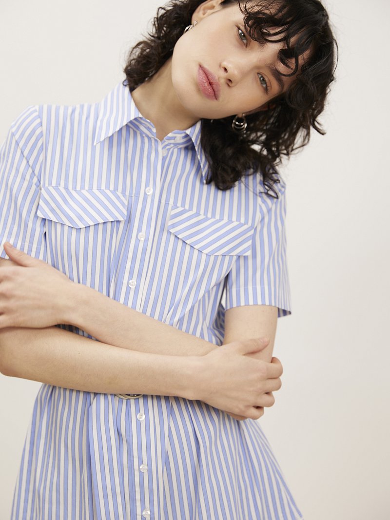 Платье-рубашка в полоску