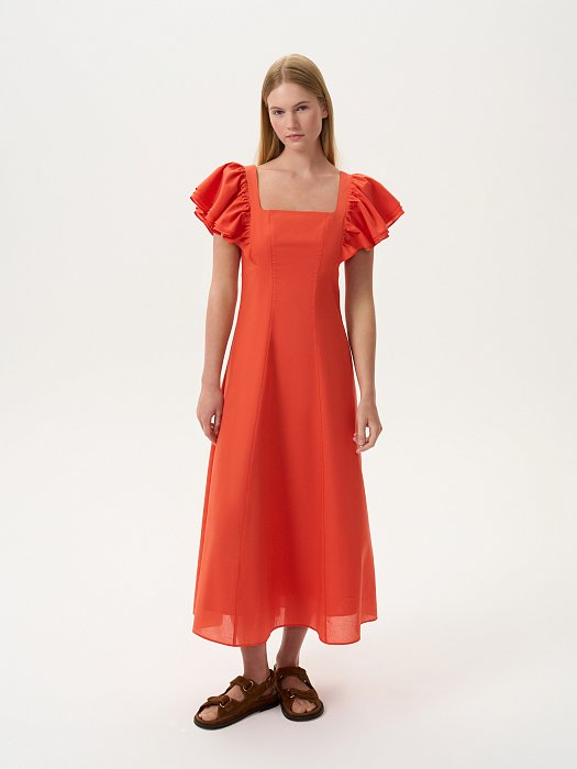 Платье из хлопка с воланами: фото №2