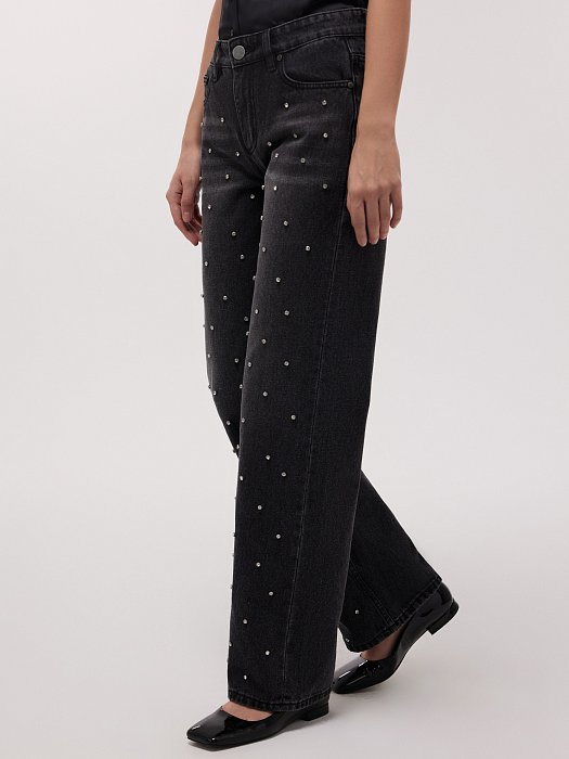Прямые джинсы со стразами: фото №2