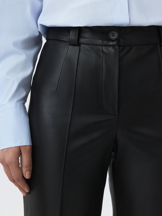 Брюки-клеш из экокожи: фото №4