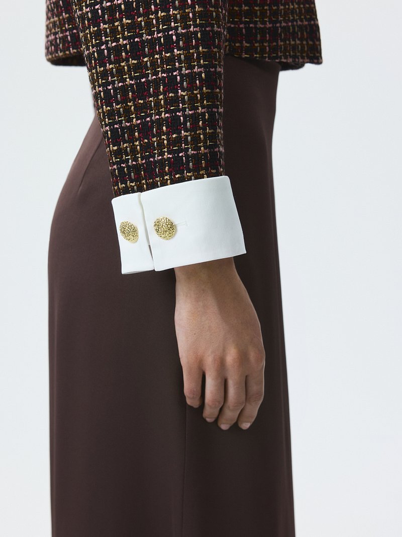 Твидовый жакет со съемными деталями