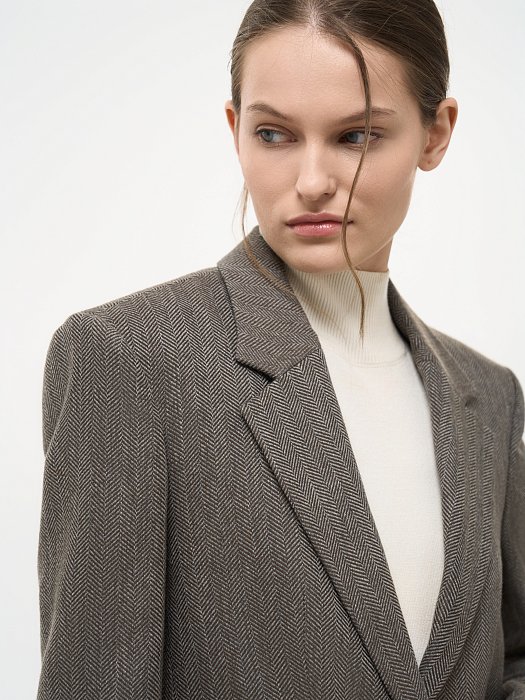 Прямой жакет с шерстью: фото №3