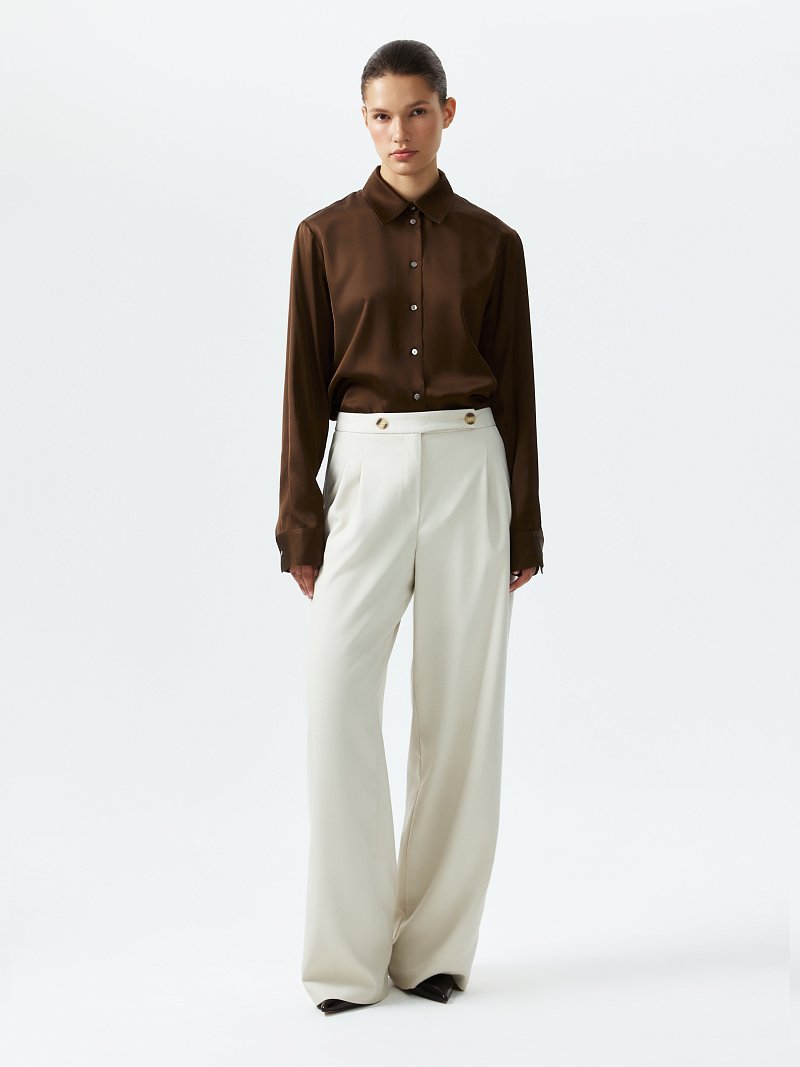 Прямые брюки с защипами